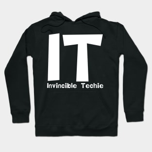 Invincible Techie White Text Hoodie